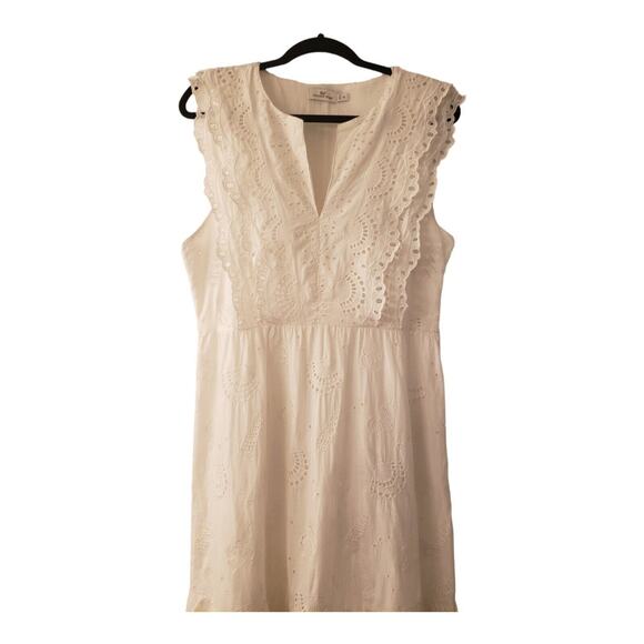 Vineyard Vines Seashell Eyelet Midi Dress White Lace Ruffle Size 14 NWT - Picture 2 of 13